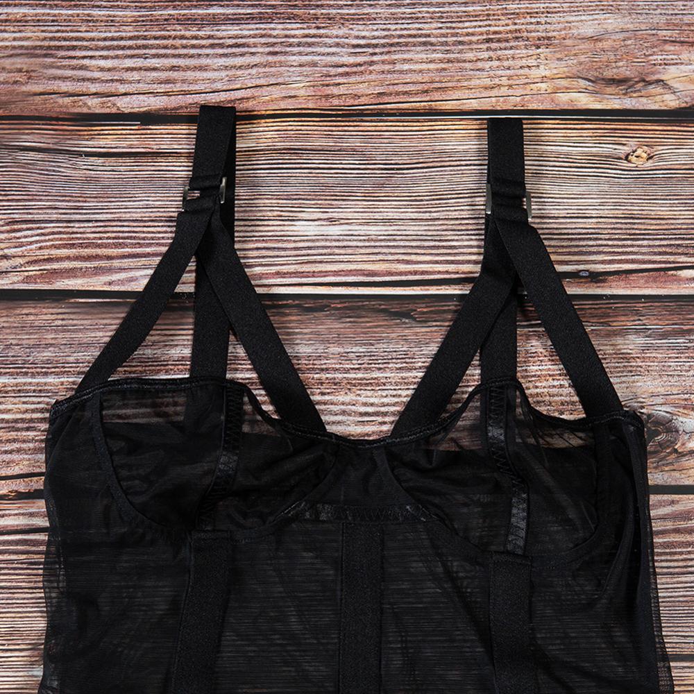 Seductive Strappy See Thru Bodysuit