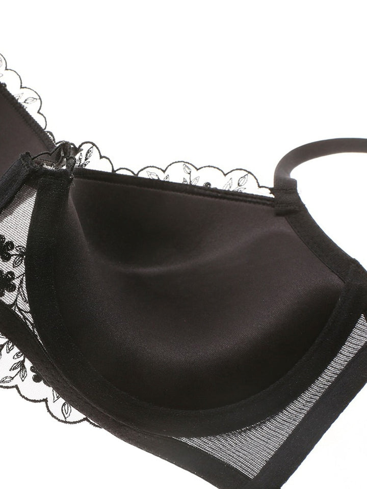 Strappy Flank Sexy Bra & Panties Set With Padded Cup