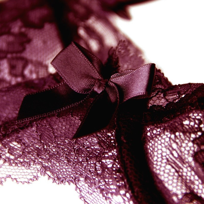 Thin & Slimming Ultra-thin Floral Lace Bra and Panty Set