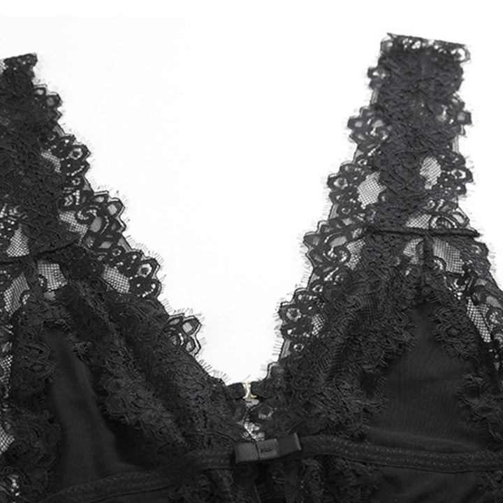 Deep-V Sexy Lace Nightgown