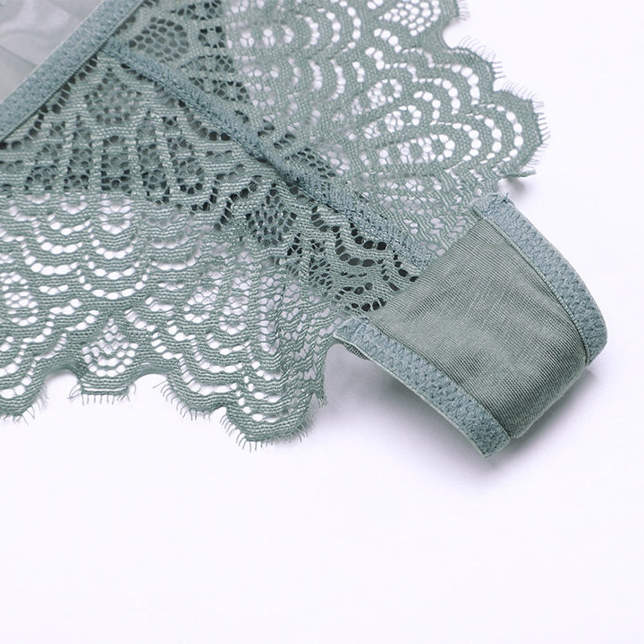 Sexy Floral Push-Up Bustier with 3/4 Cup, Matching Thongs and Garter Straps