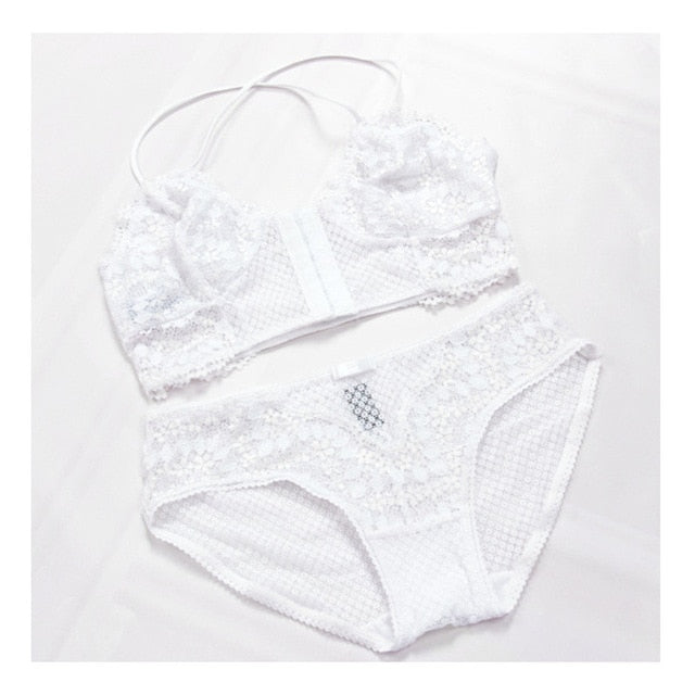 Funky Floral Ultra-thin Front Clasp Brassiere & Panty