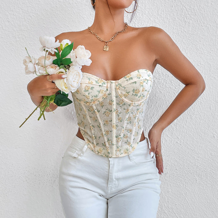 Wildflowers Back Laced Strapless Corset Top