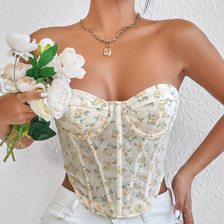 Wildflowers Back Laced Strapless Corset Top