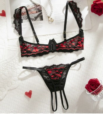 Elara Open Bra Crotchless Set