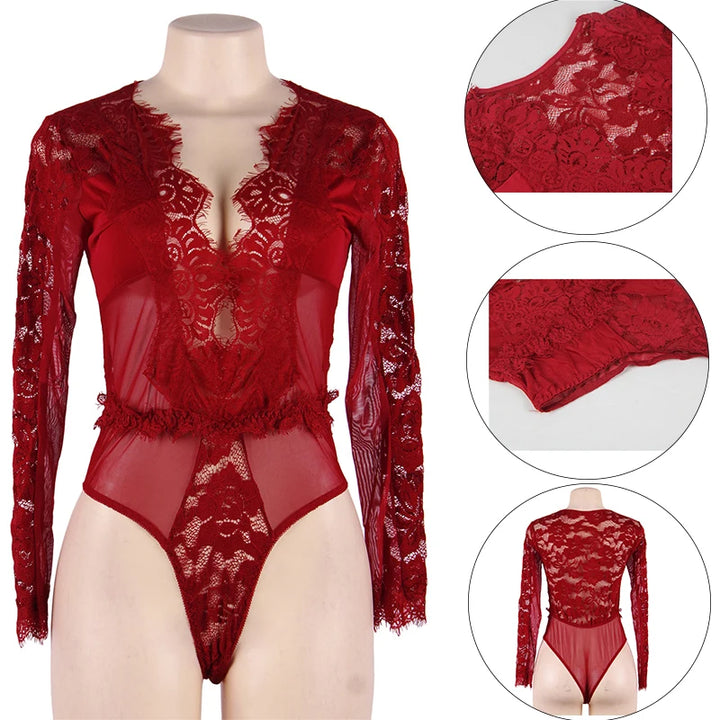 Sultry Symphony Deep V Bodysuit