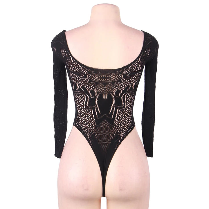 Whimsical Fishnet Long Sleeved Bodysuit