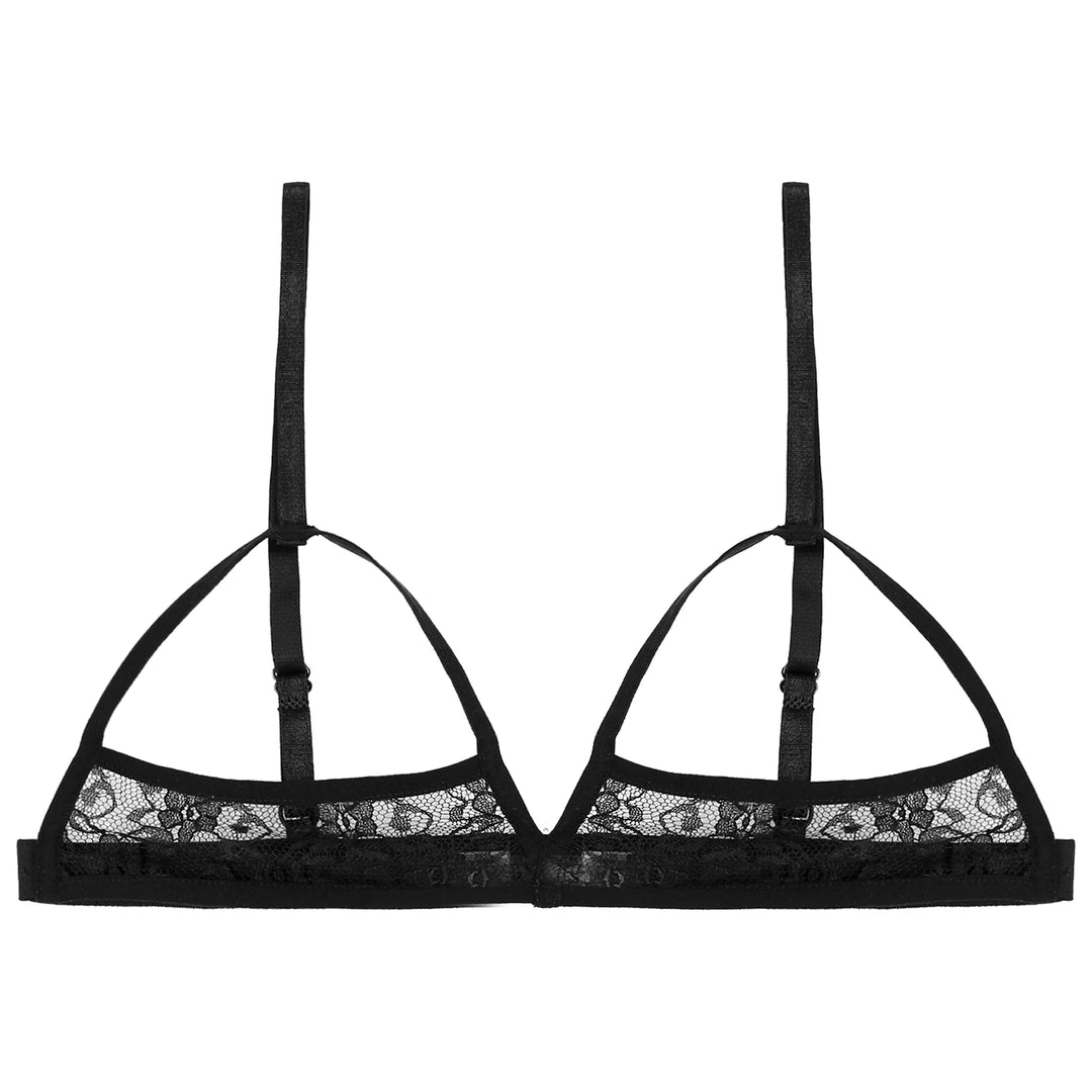 Sheer Seductive Floral Lace Open Cup Bra