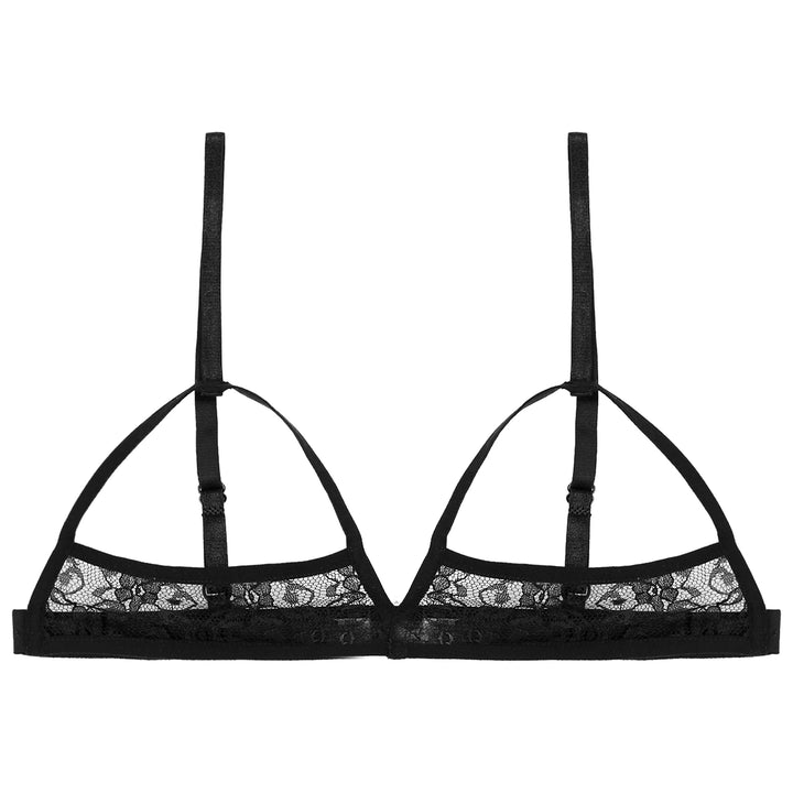 Sheer Seductive Floral Lace Open Cup Bra