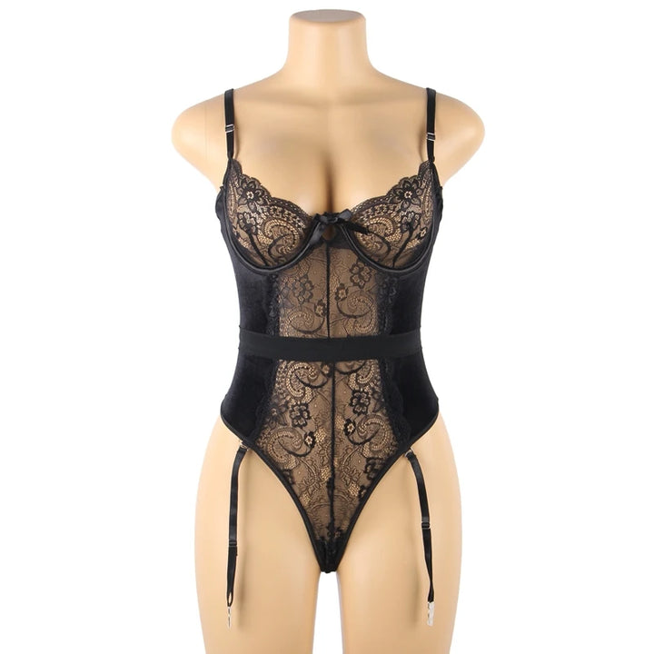 Obsession Dreams Lace Deep-V Bodysuit