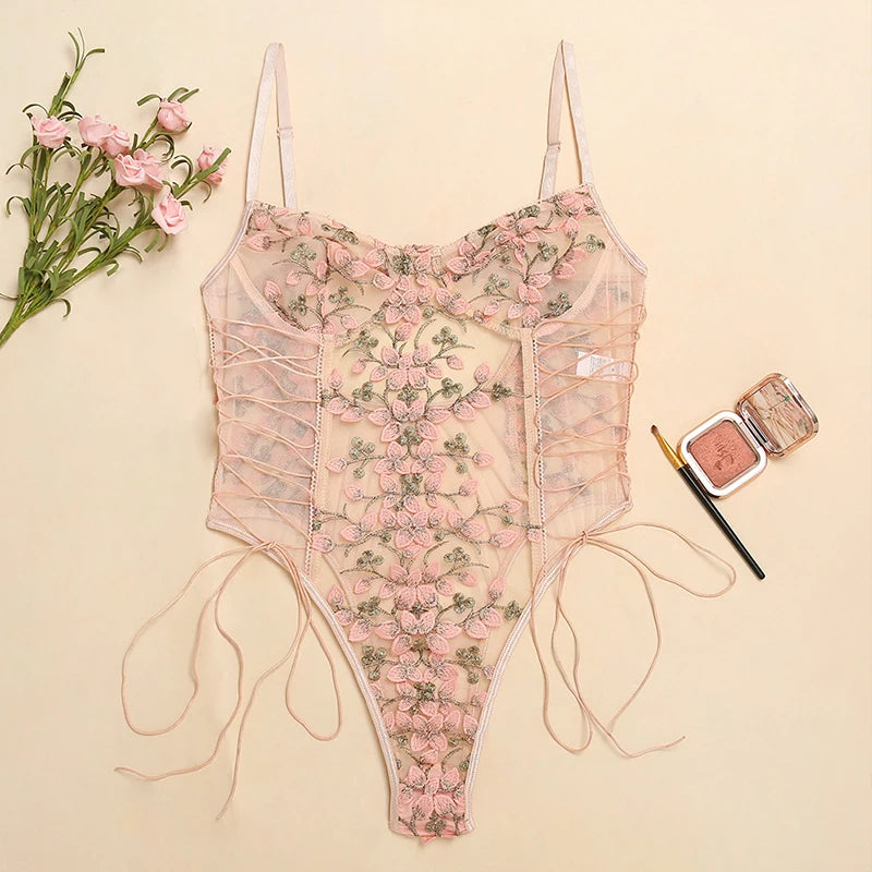 Floral Bloom Translucent Bodysuit