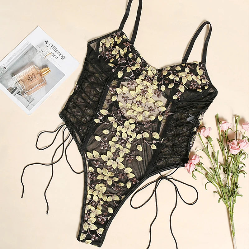 Floral Bloom Translucent Bodysuit