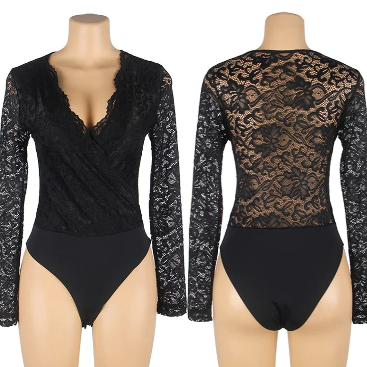 Radiant Serenity Lace Long Sleeved Bodysuit