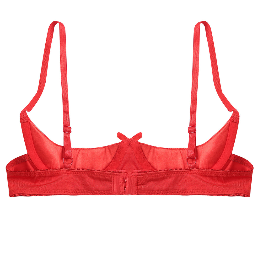 Divine Satin Open Half Cup Bra