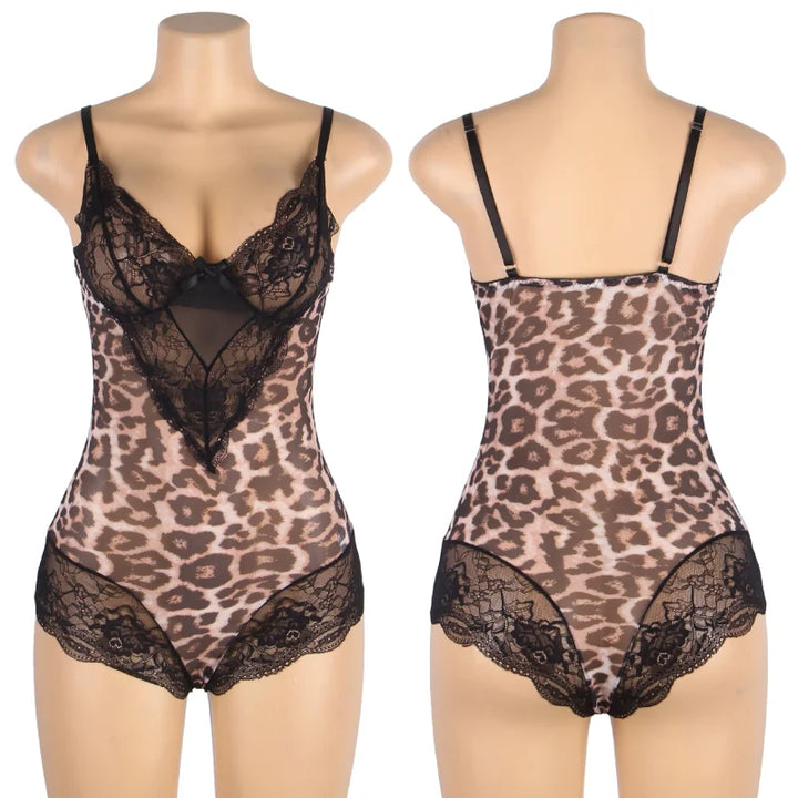 Leopard Allure Lacy Bodysuit