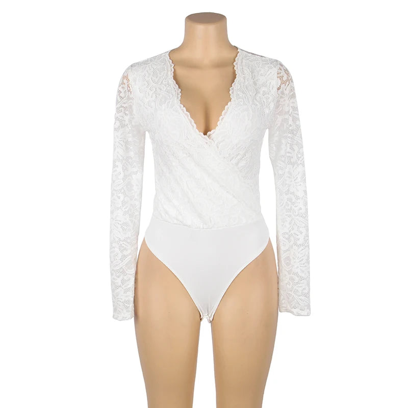 Radiant Serenity Lace Long Sleeved Bodysuit