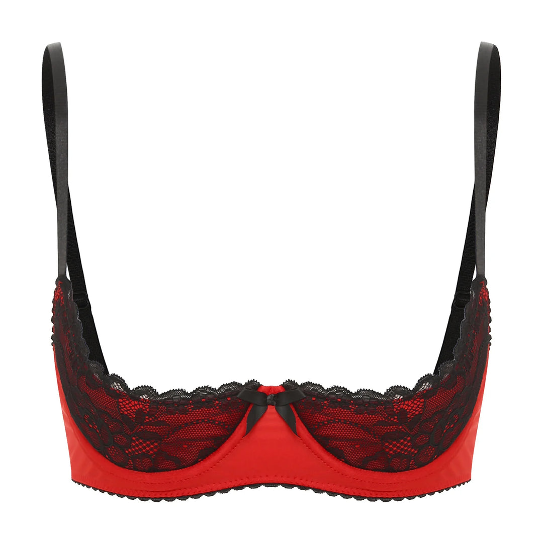 Lustrous Lace Open Cup Bra