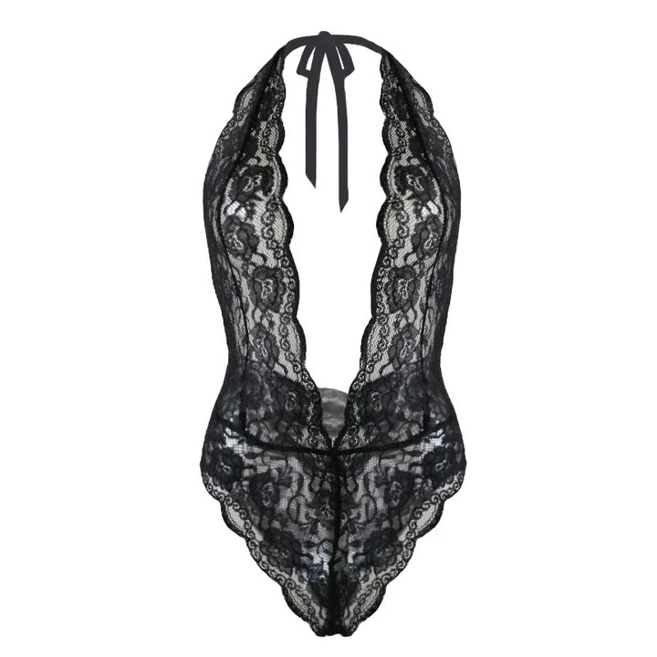 Elegance Desire Full Lace Bodysuit With Waist Trims