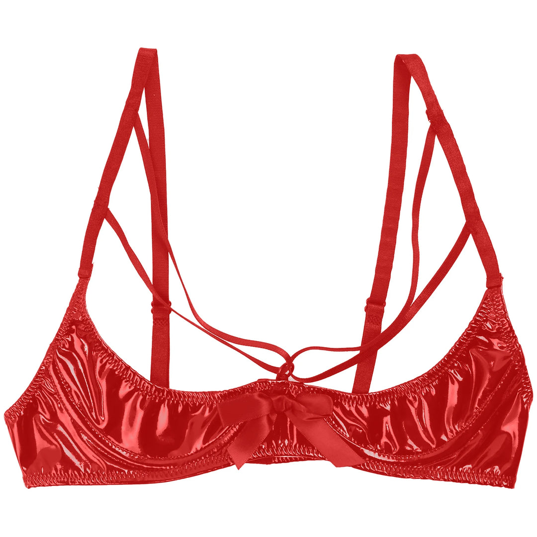 Strappy Bow Open Cup Bra