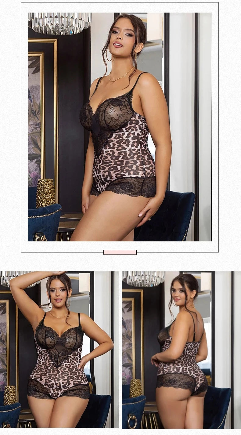 Leopard Allure Lacy Bodysuit