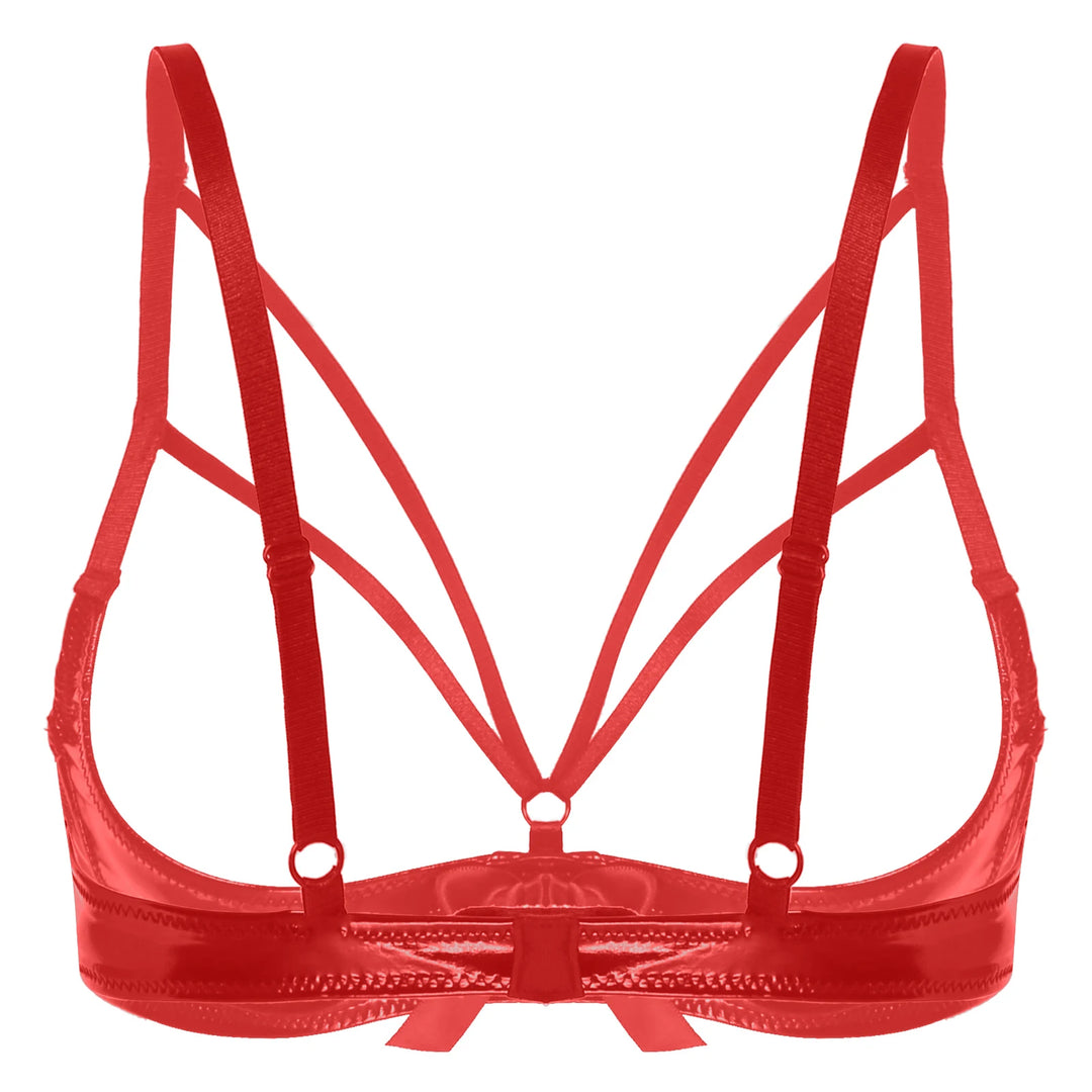 Strappy Bow Open Cup Bra