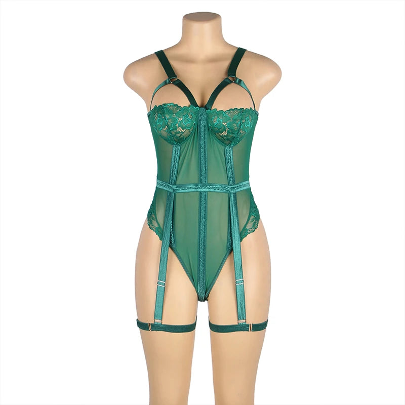 Eyelash Strappy Corset Style Bodysuit