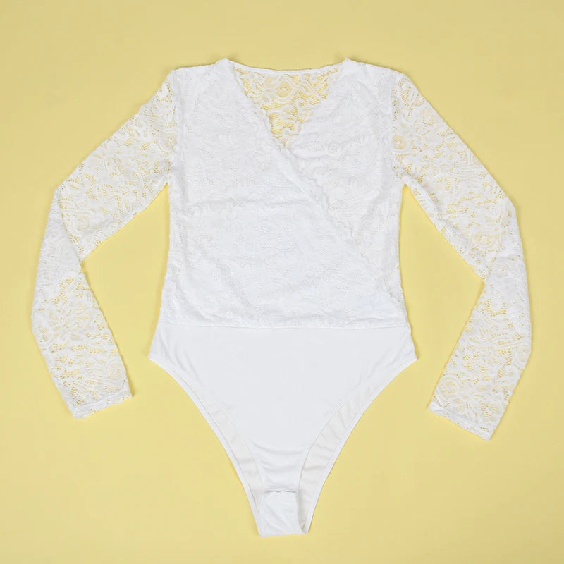 Radiant Serenity Lace Long Sleeved Bodysuit