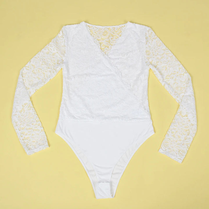 Radiant Serenity Lace Long Sleeved Bodysuit