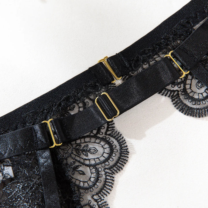 Noir Desire Garter Lingerie Set