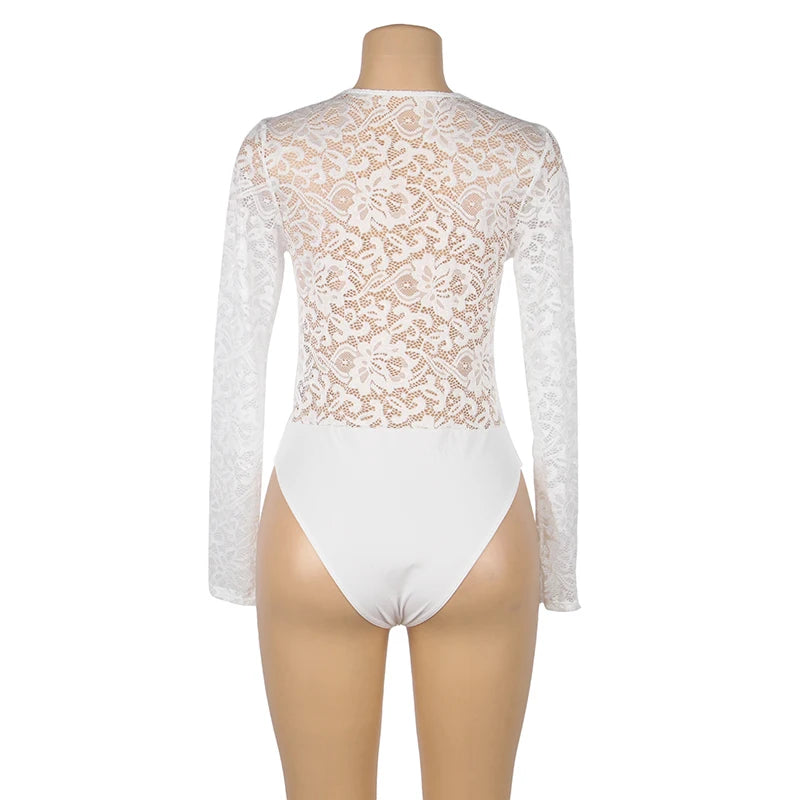 Radiant Serenity Lace Long Sleeved Bodysuit