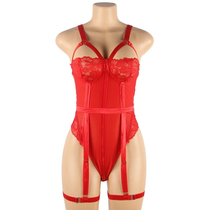 Eyelash Strappy Corset Style Bodysuit