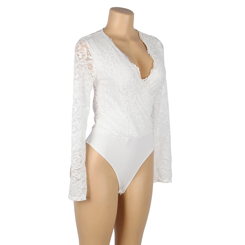 Radiant Serenity Lace Long Sleeved Bodysuit