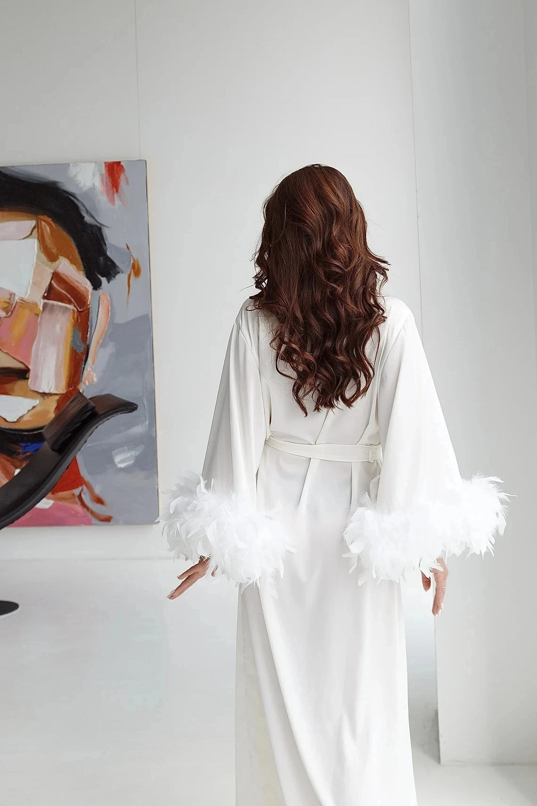 Bride Robe with Feather