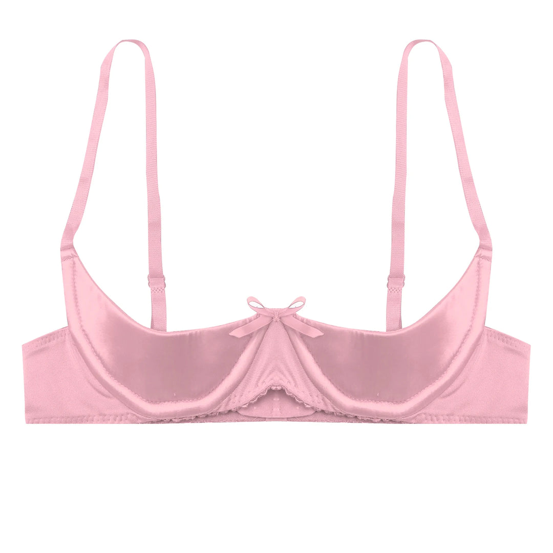 Divine Satin Open Half Cup Bra