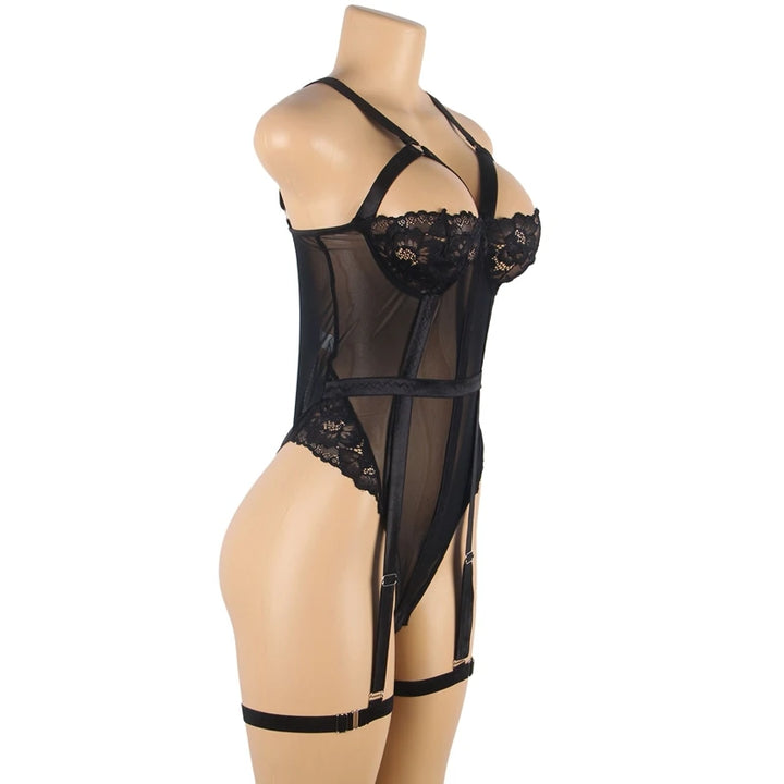 Eyelash Strappy Corset Style Bodysuit