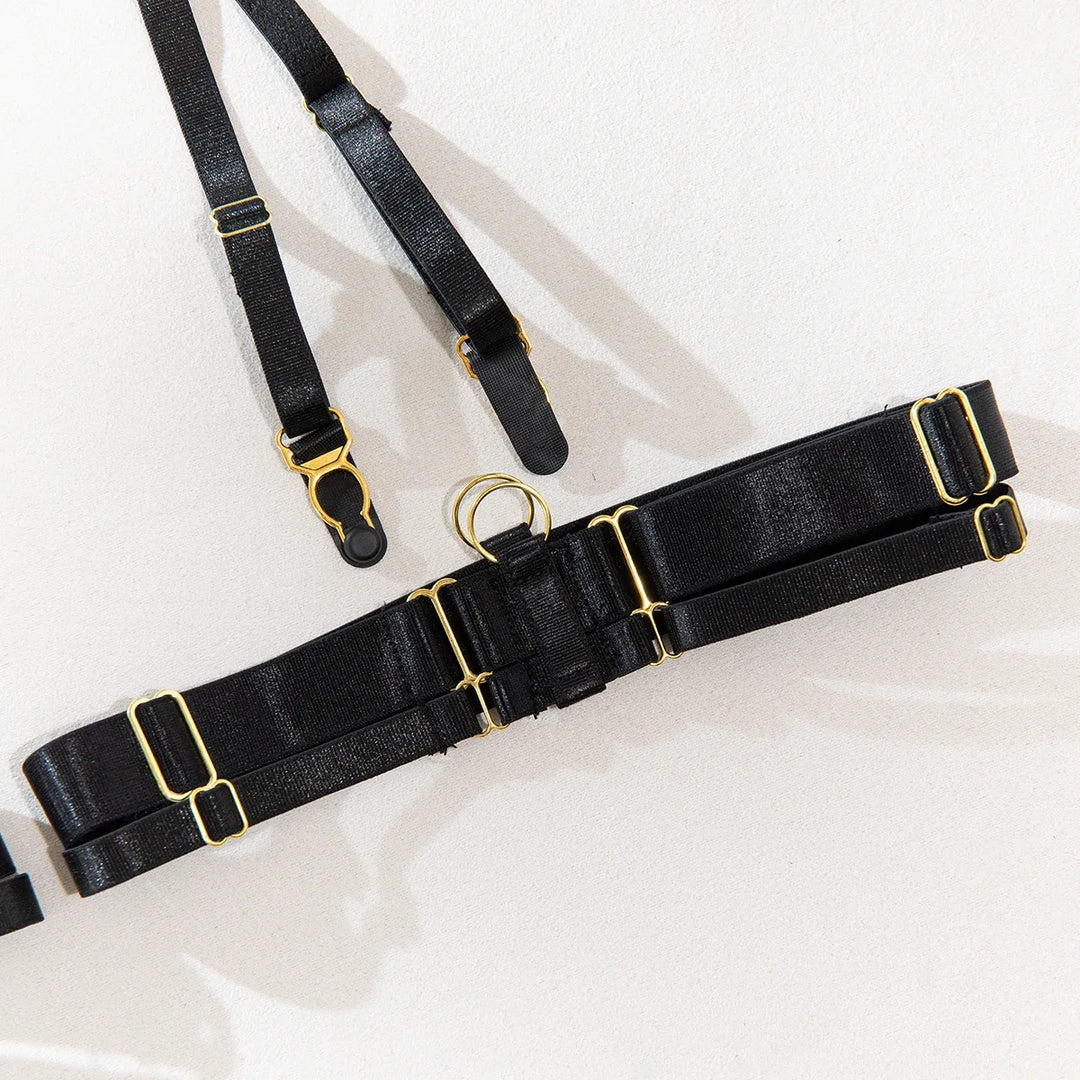 Noir Desire Garter Lingerie Set