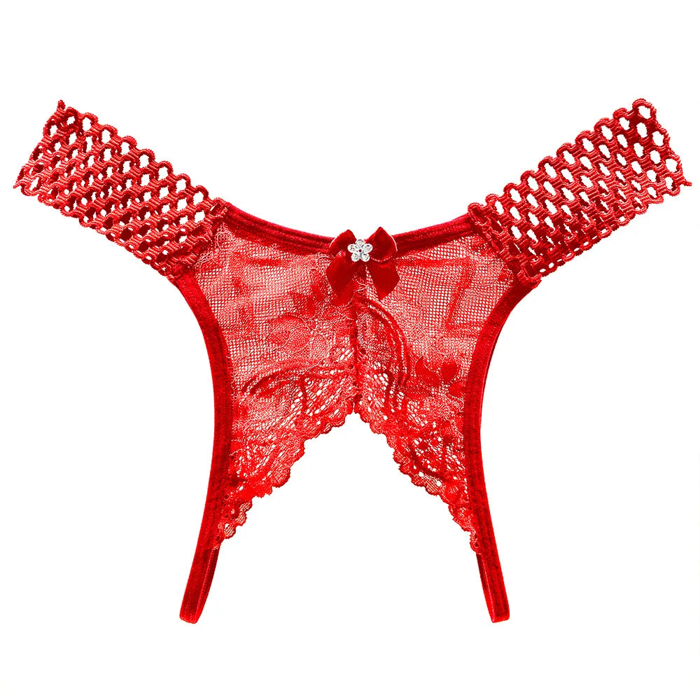 Passion Lace Crotchless Thong