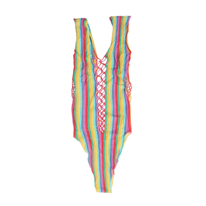 Enchanted Rainbow Fishnet Bodysuit