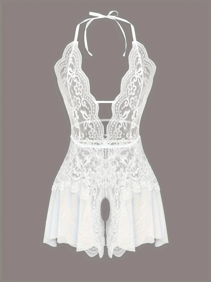 Vignette Lace Crotchless Teddy Bodysuit