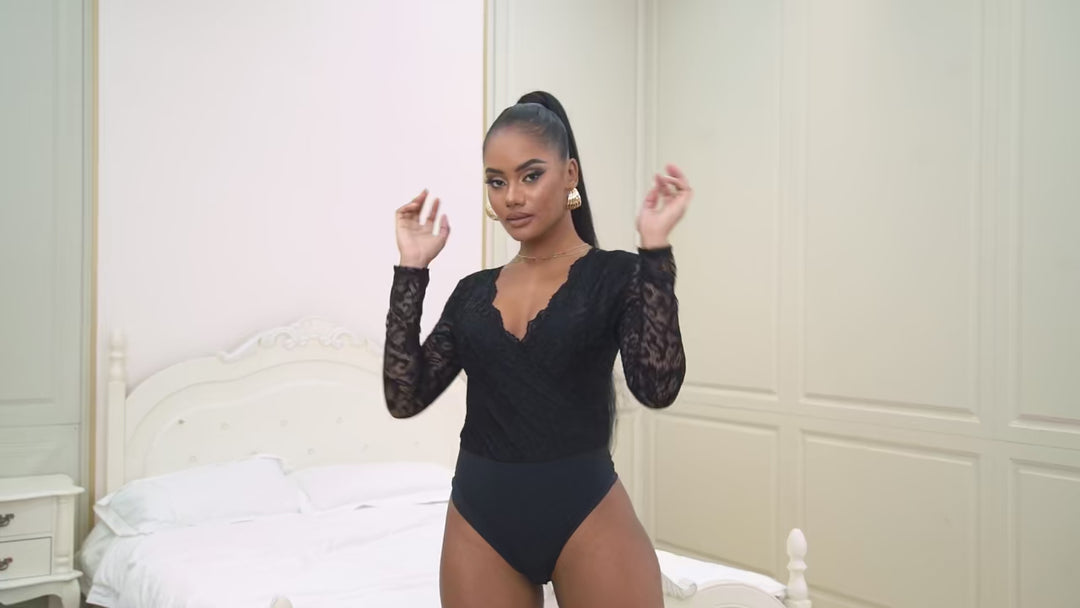 Radiant Serenity Lace Long Sleeved Bodysuit