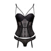 Eyelash Sheer Lace Corset + Panties Set