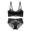 Breathable Lacy Brassiere with High Waist Panty Set