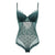 One-Piece Translucent Yarn Lace Bodysuit With Deep-V