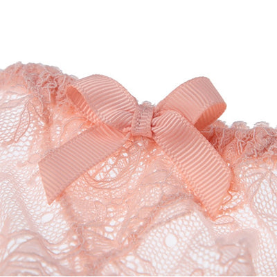 Floral Lacy Y-Split Garter With Stockings Set