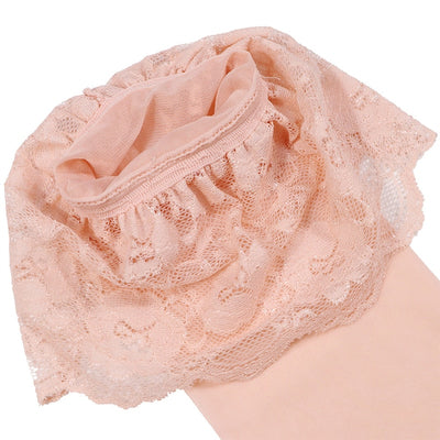 Floral Lacy Y-Split Garter With Stockings Set