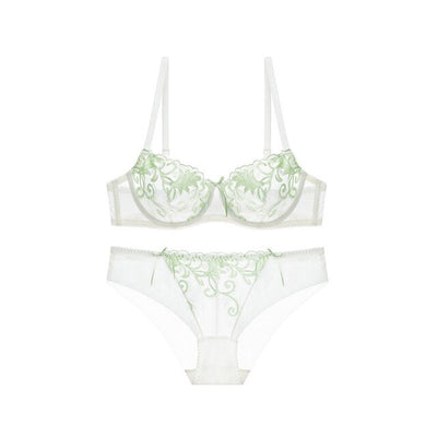 Cheeky Ultra-Thin See-Thru Embroidered Bra And Panty Set
