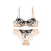 Cheeky Ultra-Thin See-Thru Embroidered Bra And Panty Set
