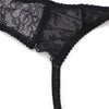 Translucent Lace Ribbon Design Lingerie 5pc Set With Sexy Lace Half Cup Bra + Garters + Panties + Thongs + Stockings