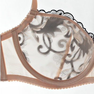 Cheeky Ultra-Thin See-Thru Embroidered Bra And Panty Set