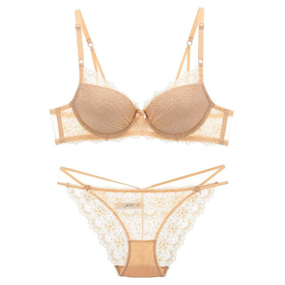 Summer Moods Sexy Deep V Bra + Lacy Panty set